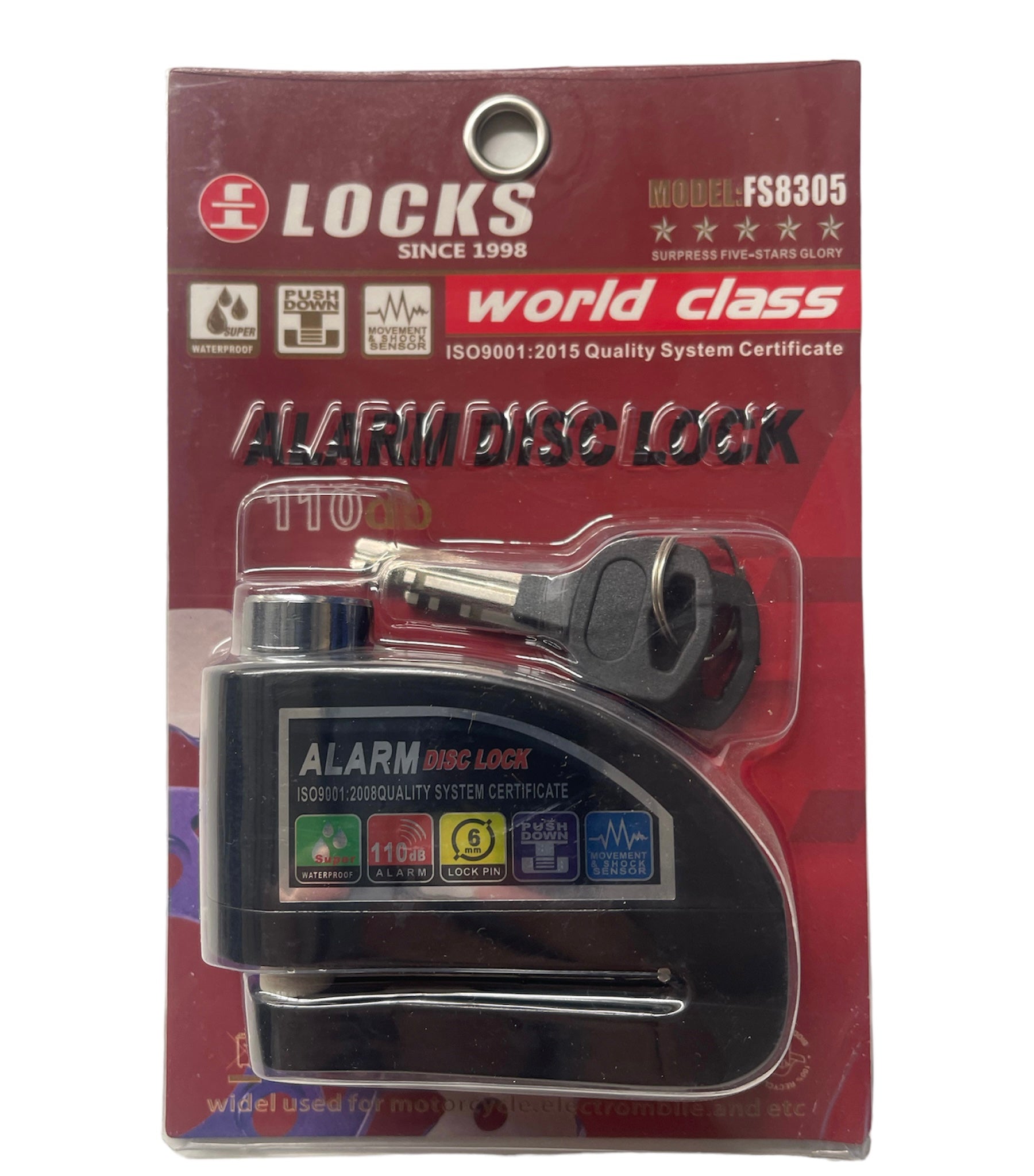 Disc brake Lock with alarm siren 110Db!