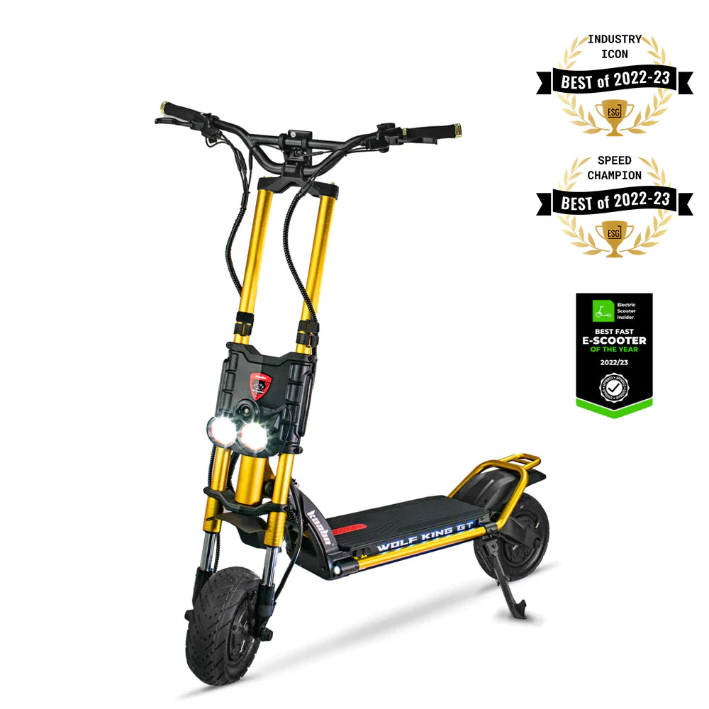 Gold Wolf King GT Electric scooter with awards