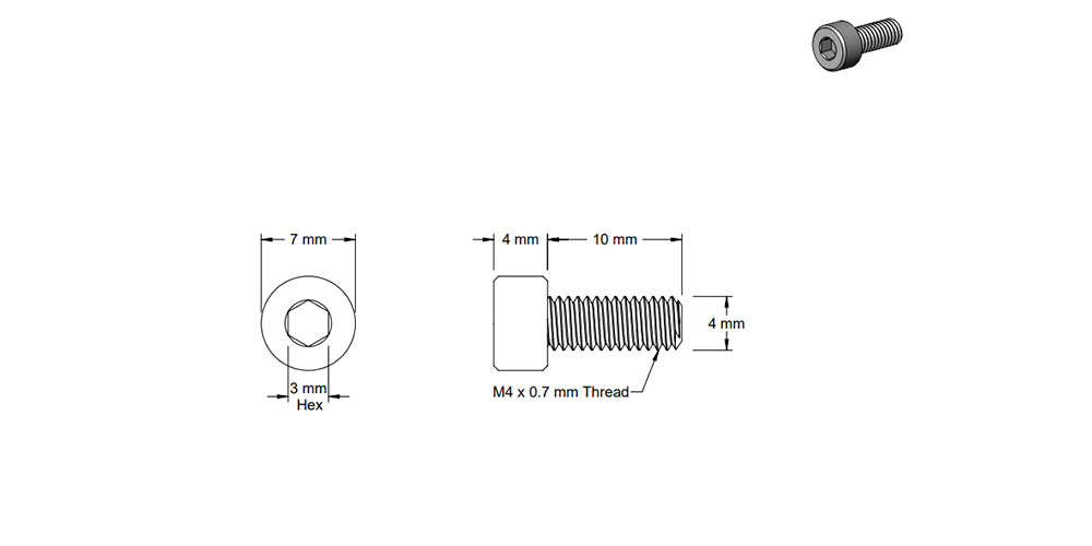 (6 Pack) M4x10mm Silver Socket Screw