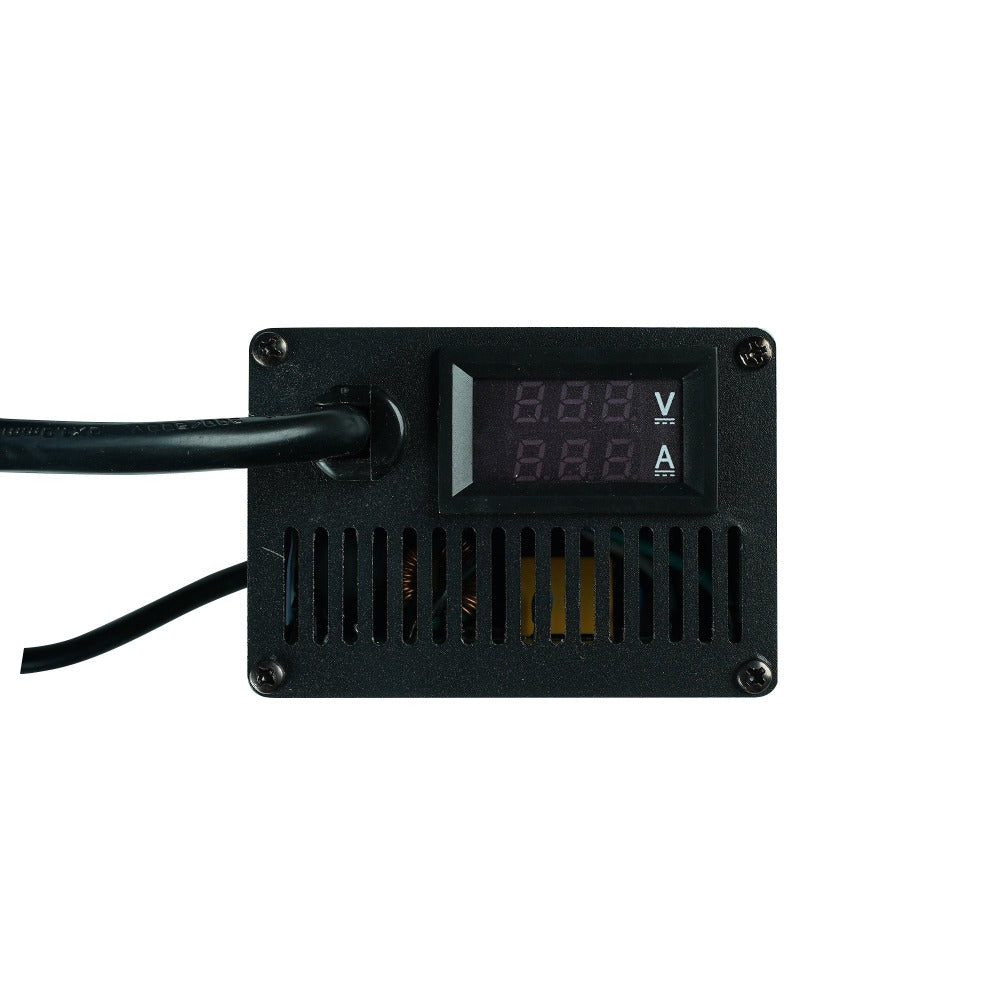 Fast charger volt and amp display