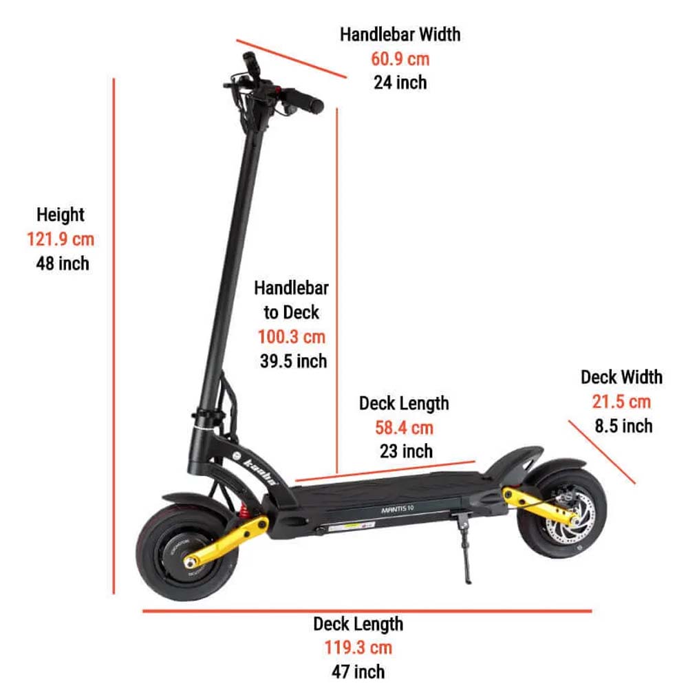 Kaabo Mantis Pro SE Electric Scooter Dimensions
